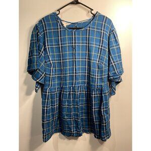 terra & sky womens short sleeve blouse shirt top plus size 0X 14w